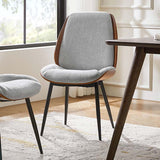 Axia Mid-Century Modern Dining Chair with Upholstered Seat & Metal Legs
