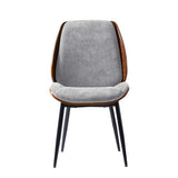 Axia Mid-Century Modern Dining Chair with Upholstered Seat & Metal Legs