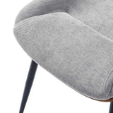 Axia Mid-Century Modern Dining Chair with Upholstered Seat & Metal Legs