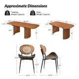 American Modern Fluted Space Saving Table and Chairs & Storage Cabinet Sets (Optional Types)