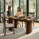 Josefina 7-Piece Modern Solid Wood Extendable Dining Table with Cross-Back Chairs