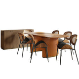 American Modern Fluted Space Saving Table and Chairs & Storage Cabinet Sets (Optional Types)