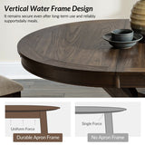 Gabriela Transitional Solid Wood Round Extension Dining Table with Hidden Leaf