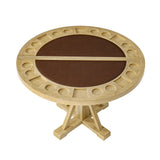 6-Piece 42“ Solid Wood Dual-Purpose Game & Dining Table with Drink Holders