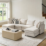 Harmetrix Large Modular Sectional Sofa Set with Storage – Soft Fabric Couch with Any Table & Coffee Table