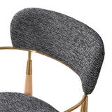 Sabina Modern Dining Chair with Wooden Legs & Metal Armrests ,Set of 2