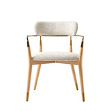 Sabina Modern Dining Chair with Wooden Legs & Metal Armrests ,Set of 2