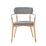 Sabina Modern Dining Chair with Wooden Legs & Metal Armrests ,Set of 2