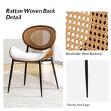 Flora Curved Wood Backrest Faux Leather Upholstery Cushion Dining Chair (Optional Types)