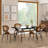 Flora Curved Wood Backrest Faux Leather Upholstery Cushion Dining Chair (Optional Types)