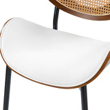 Flora Curved Wood Backrest Faux Leather Upholstery Cushion Dining Chair (Optional Types)