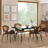 Flora Curved Wood Backrest Faux Leather Upholstery Cushion Dining Chair (Optional Types)