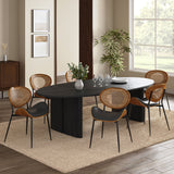 Flora Curved Wood Backrest Faux Leather Upholstery Cushion Dining Chair (Optional Types)
