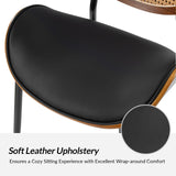 Flora Curved Wood Backrest Faux Leather Upholstery Cushion Dining Chair (Optional Types)