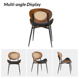 Flora Curved Wood Backrest Faux Leather Upholstery Cushion Dining Chair (Optional Types)