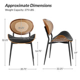 Flora Curved Wood Backrest Faux Leather Upholstery Cushion Dining Chair (Optional Types)
