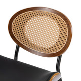 Flora Curved Wood Backrest Faux Leather Upholstery Cushion Dining Chair (Optional Types)