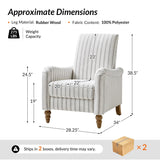 4-Piece Striped Farmhouse Living Room Set (Sofa, Loveseat, Recliner & Lift-Top Coffee Table