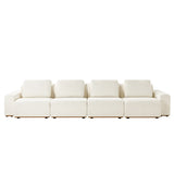 Terra Cloud 139" Boneless Sectional Sofa with Table - Deep-Seated Sectional for Modern Living Rooms