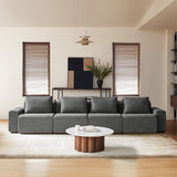 Terra Cloud 139" Boneless Sectional Sofa with Table - Deep-Seated Sectional for Modern Living Rooms