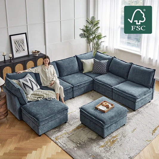 Harmetrix Oversized Soft Sectional Couch with Storage