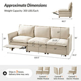 Victoria Oversized Modular Power Reclining Sectional Sofa with Hidden Storage