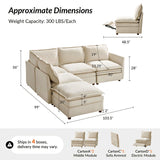 Victoria Oversized Modular Power Reclining Sectional Sofa with Hidden Storage