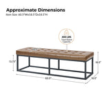 Amparo Mid-century Modern Bench with metal base