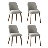 Zara Dining Chair with Curved Backrest, Natural Wood Legs & Comfortable Cushion,Set of 2
