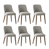 Zara Dining Chair with Curved Backrest, Natural Wood Legs & Comfortable Cushion,Set of 2