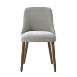 Zara Dining Chair with Curved Backrest, Natural Wood Legs & Comfortable Cushion,Set of 2