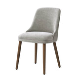 Zara Dining Chair with Curved Backrest, Natural Wood Legs & Comfortable Cushion,Set of 2