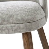 Zara Dining Chair with Curved Backrest, Natural Wood Legs & Comfortable Cushion,Set of 2