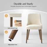 Zara Dining Chair with Curved Backrest, Natural Wood Legs & Comfortable Cushion,Set of 2