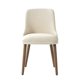 Zara Dining Chair with Curved Backrest, Natural Wood Legs & Comfortable Cushion,Set of 2
