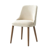 Zara Dining Chair with Curved Backrest, Natural Wood Legs & Comfortable Cushion,Set of 2