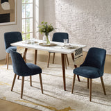 Zara Dining Chair with Curved Backrest, Natural Wood Legs & Comfortable Cushion,Set of 2