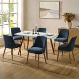 Zara Dining Chair with Curved Backrest, Natural Wood Legs & Comfortable Cushion,Set of 2