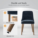 Zara Dining Chair with Curved Backrest, Natural Wood Legs & Comfortable Cushion,Set of 2