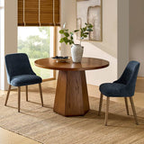 Zara Dining Chair with Curved Backrest, Natural Wood Legs & Comfortable Cushion,Set of 2