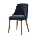 Zara Dining Chair with Curved Backrest, Natural Wood Legs & Comfortable Cushion,Set of 2