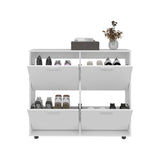 Opal 4-Door Shoe Rack Cabinet with Multiple Interior Shelves, Modern Footwear Storage Solution for Entryways, Bedrooms, and Closets, Freestanding Design for Maximum Organization