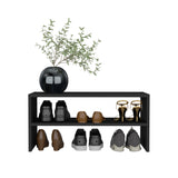 TUHOME Basic Two-Tier Stackable Shoe Rack with Spacious Shelving, Durable Structure for Footwear Organization, Space-Saving Design for Closets and Entryways, Ideal for Expanding Storage and Keeping Everyday Shoes Accessible