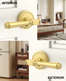 ZR12-054A Modern Heritage Champagne Bronze Door Levers | Beaded Privacy Lever (Privacy, Passage, Dummy)