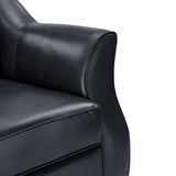 Hugo Traditional Style Curved Genuine Leather Elegant Sofa