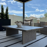 PURPLE LEAF Sanori U-Shaped Patio Couch Set Modular Sofa with Beige Cushions and Ottoman for Balcony