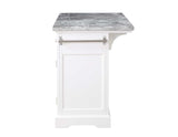Zermatt 2-Piece Grey Marble Kitchen Island (Island, 2 Counter Stools)