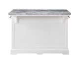 Zermatt 2-Piece Grey Marble Kitchen Island (Island, 2 Counter Stools)
