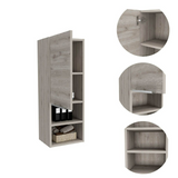Mila Bathroom Cabinet with Single-Door Compartment, Two Interior Shelves, Dual External Open Shelves and Space-Saving Wall Design for Organized Storage, Daily Essentials Access and Modern Bathroom Convenience