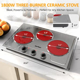 Wholesale 1800W Triple Burner Portable Electric Ceramic Stove